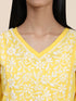 Hand embroidery Chikankari V Neck Anarkali Dress | Long Kurti in Cotton For Women
